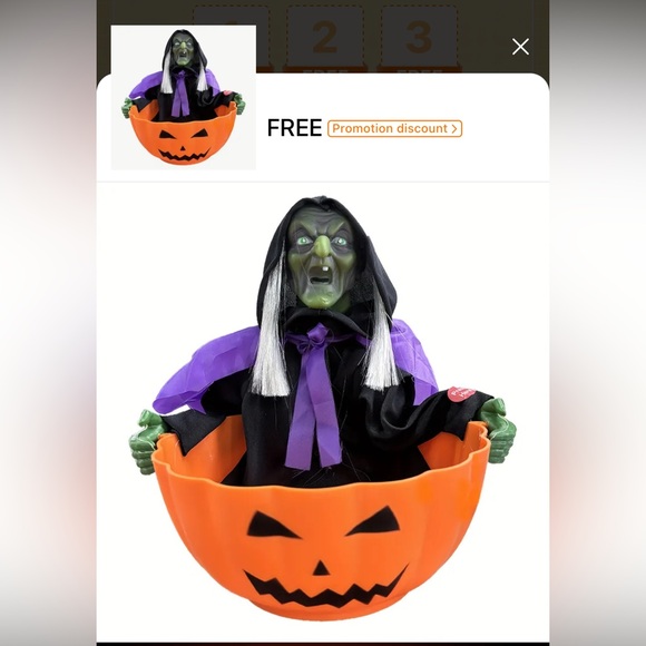 Witch Pumpkin Bowl - Black and Purple - Picture 1 of 6